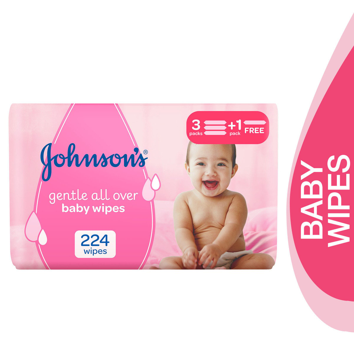 Johnson's Baby Wipes Gentle All Over 4 x 56pcs