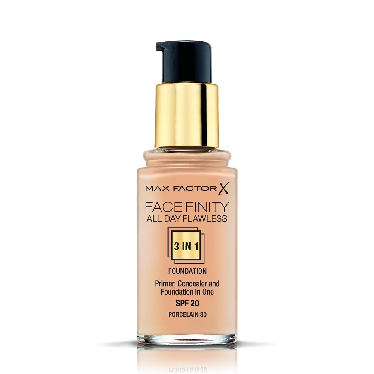 Max Factor Facefinity All Day Flawless Liquid Foundation 3in1 30 Porcelain 30ml