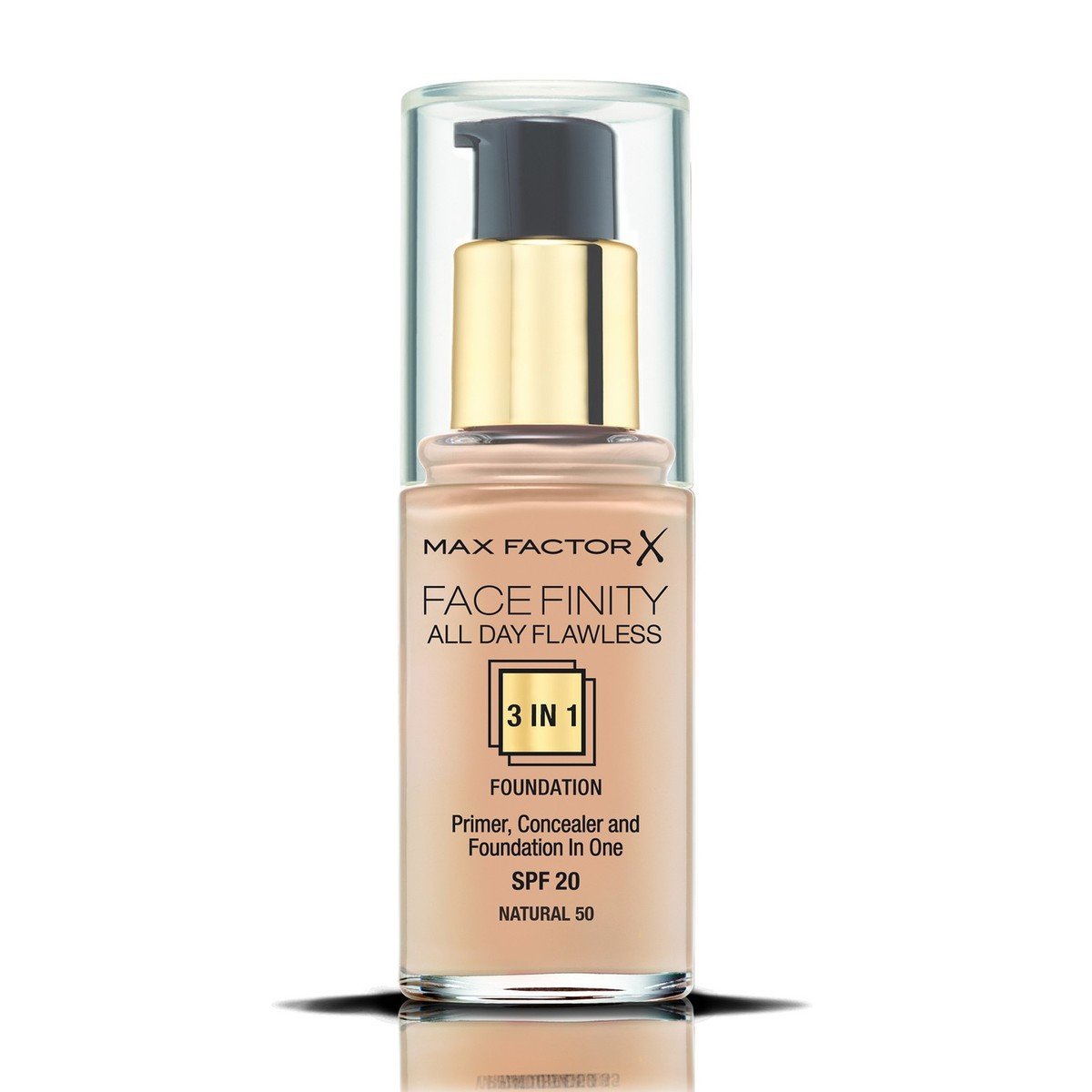 Max Factor Facefinity All Day Flawless Liquid Foundation 3in1 50 Natural 30ml