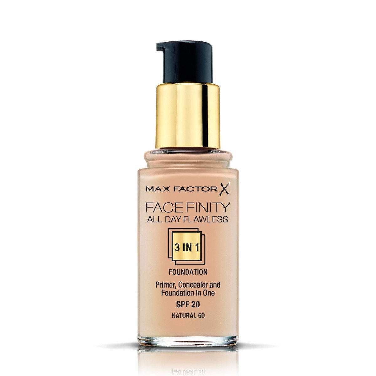 Max Factor Facefinity All Day Flawless Liquid Foundation 3in1 50 Natural 30ml
