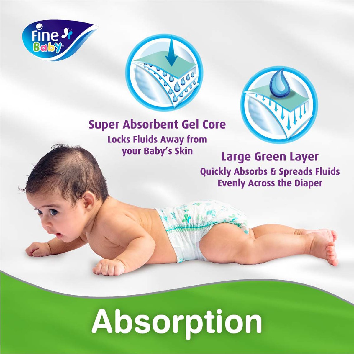 Fine Baby Diapers Size 4 Large 7-14kg 30pcs