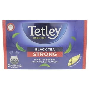 Tetley Black Tea Strong Drawstring Tea Bags 200Pcs