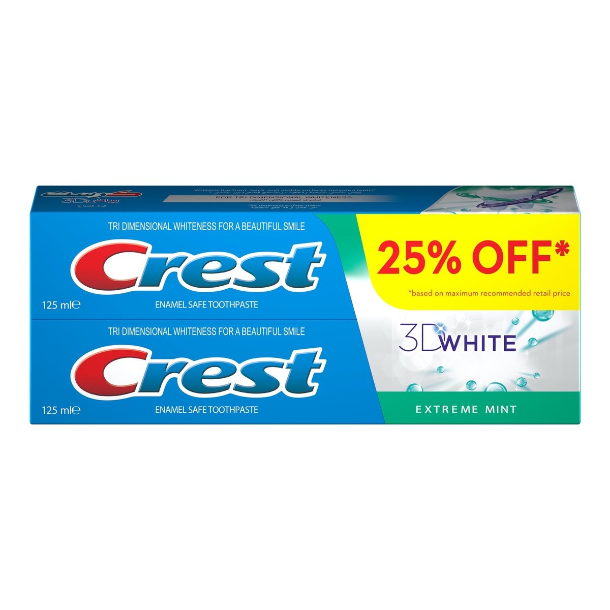 Crest Toothpaste 3D White Extreme Mint 2 x 125ml