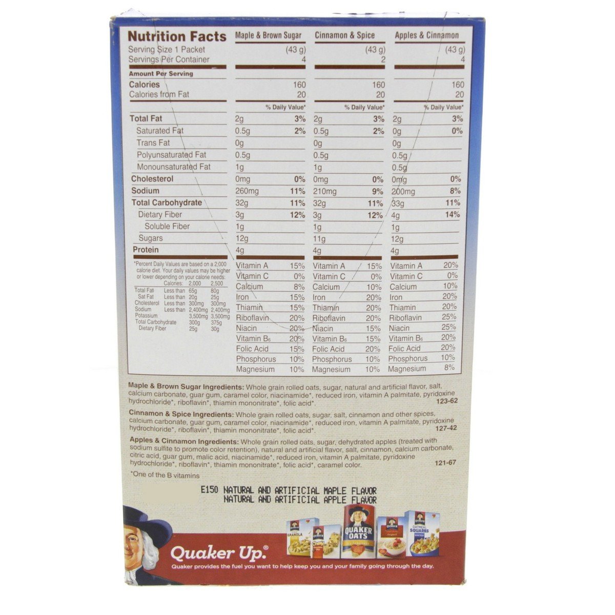 Quaker Instant Oatmeal Variety Flavour 430g