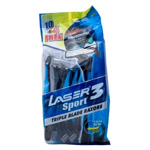 Laser Sport 3 Triple Blade Disposable Razor 10 + 4