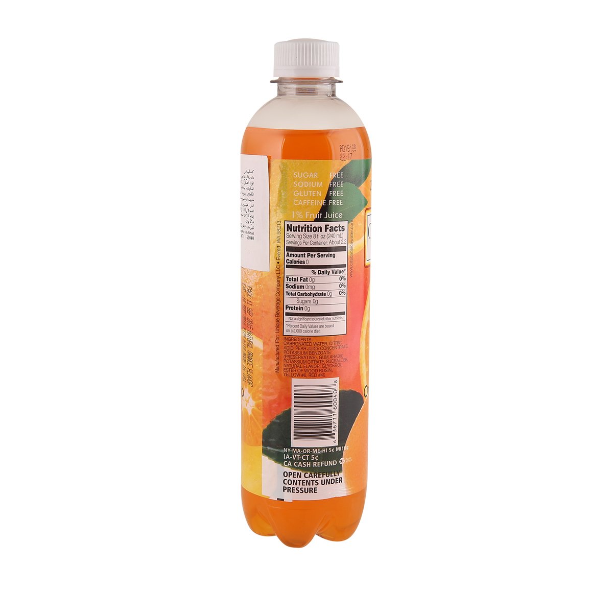 كاسكيد آيس ماء فوار بنكهة البرتقال والمانجو الطبيعي 509 مل