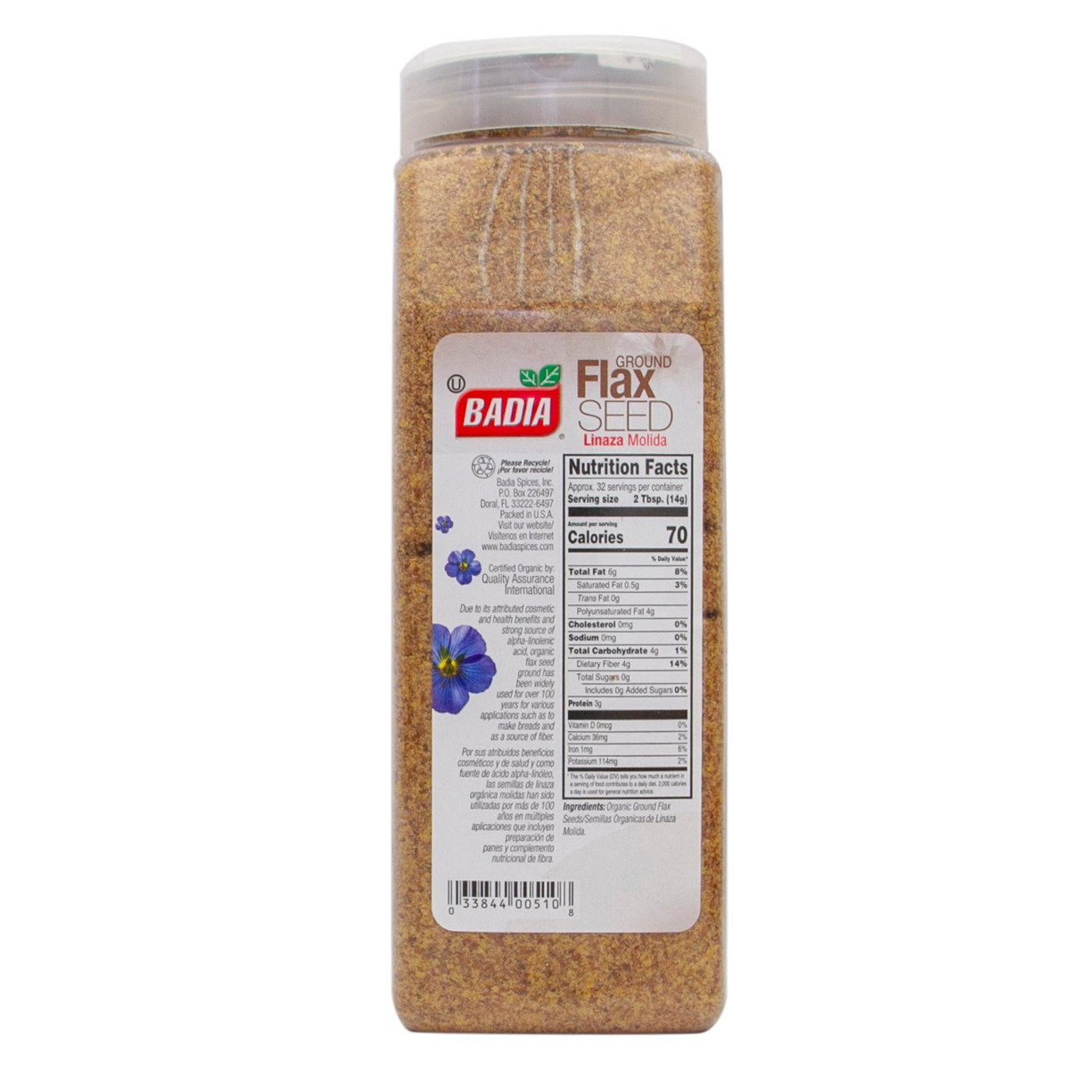 Badia Organic Ground Flax Seed 453.6 g