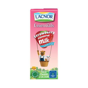 Lacnor Essentials Strawberry Flavoured Milk Low Fat 8 x 180 ml