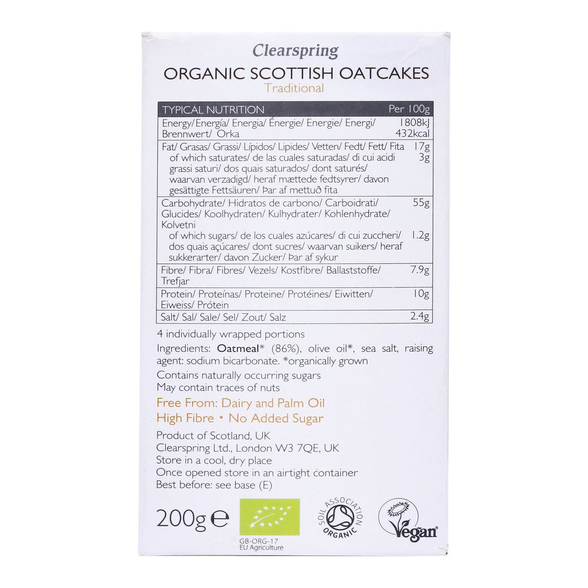 Clearspring Organic Traditional Scottish Oat Cakes 200 g