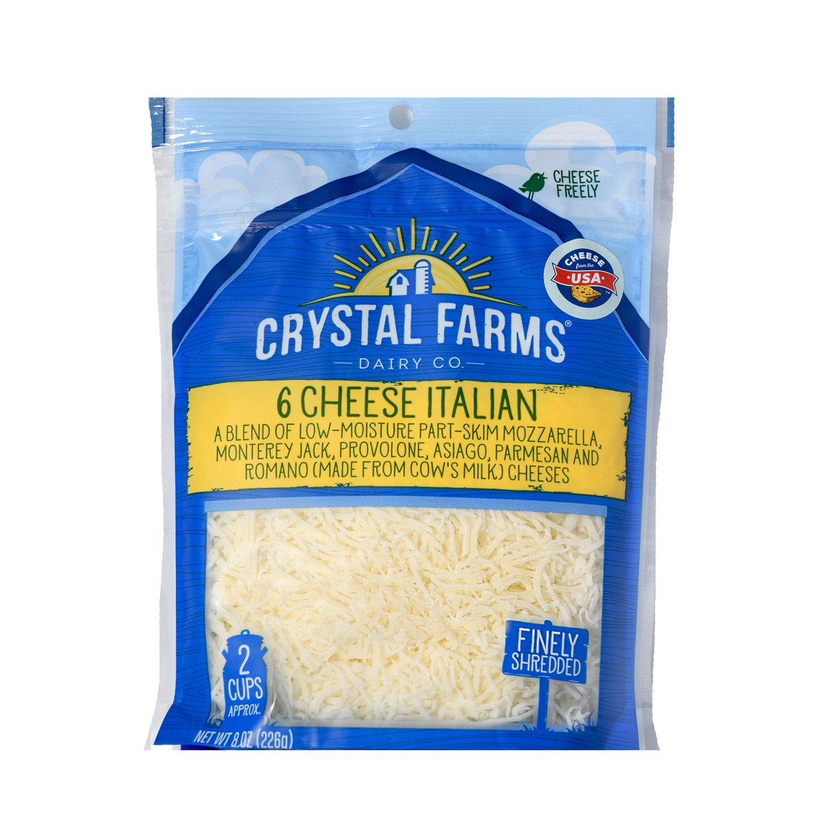 Crystal Farms Italian 6 Cheese Shredded 226 g