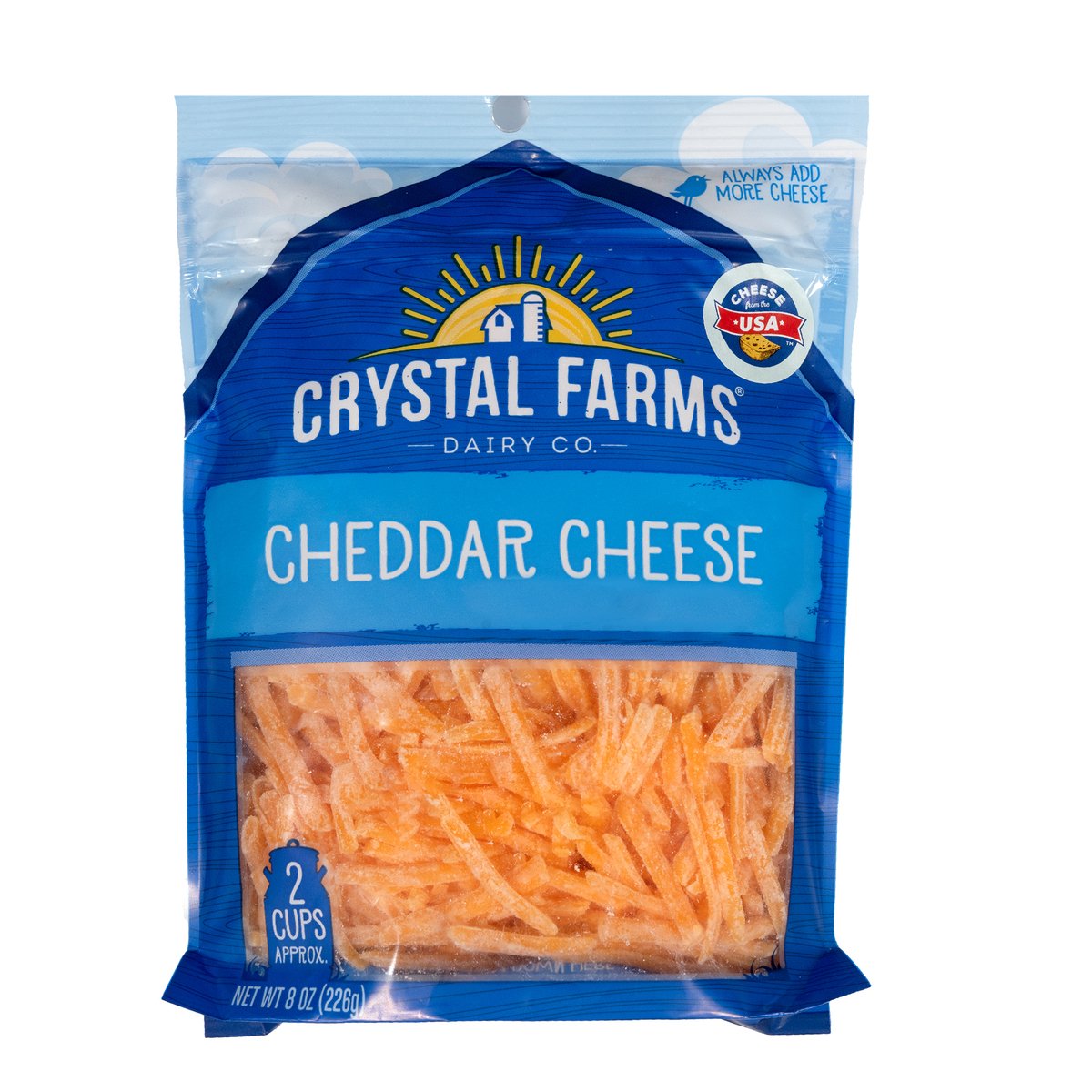 Crystal Farms Shredded Cheddar Cheese 226 g