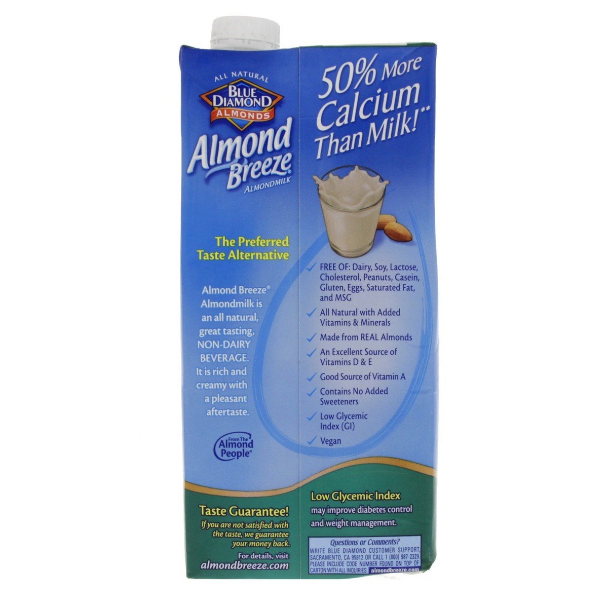 Blue Diamond Almond Breeze Unsweetened Original Almond Milk 946 ml