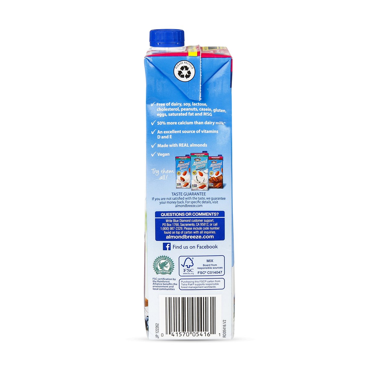 Blue Diamond Almond Milk Unsweetened Vanilla 946 ml