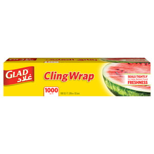 Glad Cling Wrap Clear Plastic Loop 1000 sq. ft. Size 305m x 30.5cm 1pc