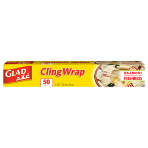 Buy Glad Cling Wrap Plastic Wrap 50 sq. ft. Size 15.3m x 30.5cm 1pc Online at Best Price | Cling Film & Wrap | Lulu Kuwait in Kuwait