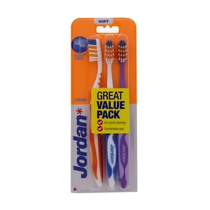 Jordan Advanced Toothbrush Soft Assorted Color 3 pcs