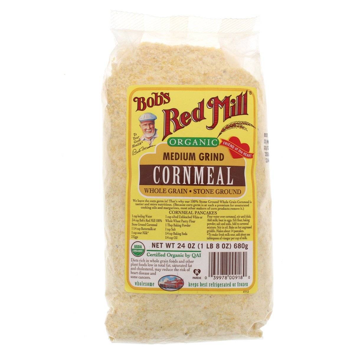 Bob's Red Mill Organic Medium Grind Cornmeal 680 g