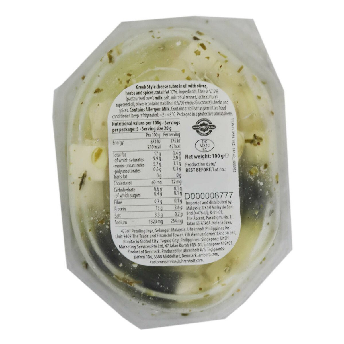 Emborg Greek Feta Cheese Olives & Herbs 100g