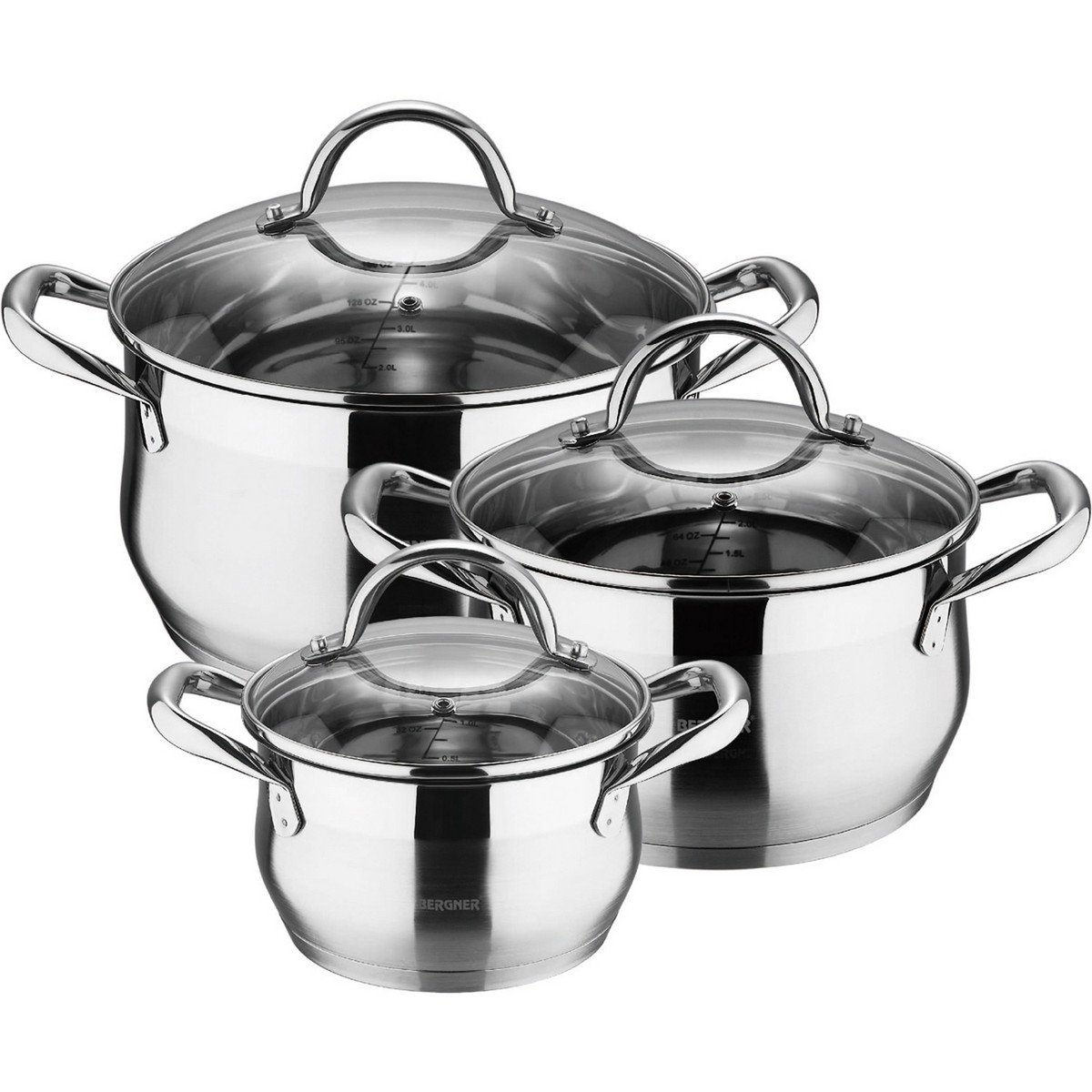 Bergner Stainless Steel Cookware Set 6pcs BG6373