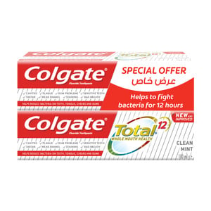 Colgate Total 12 Whole Mouth Health Toothpaste Clean Mint 2 x 100ml