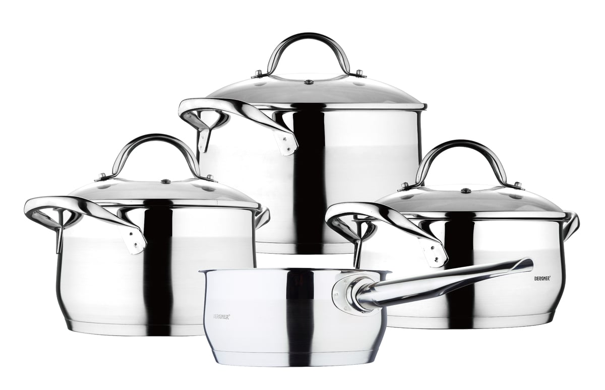 Bergner Gourmet Stainless Steel Induction Cookware Set 7pcs