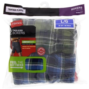 Hanes Mens Boxer Large Assorted 1x2 Piece