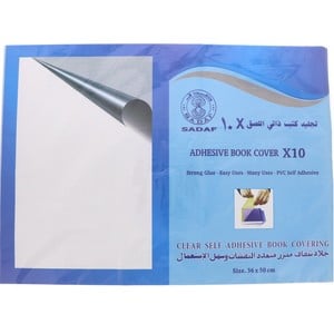 Sadaf Self Adhesive Clear Book Covering 36x50Cm S10