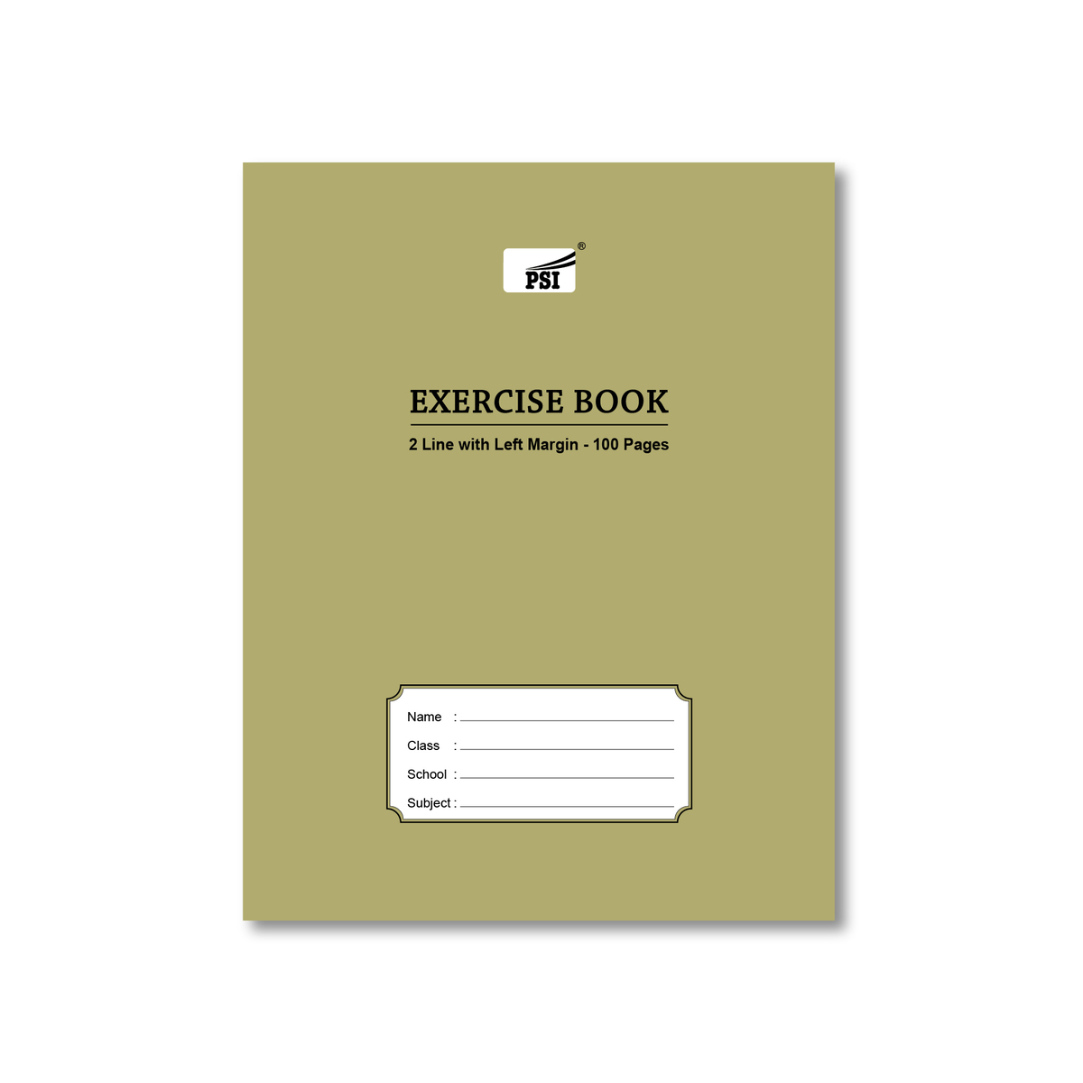 PSI Exercise Book 2 Line With Left Margin 100 Pages 2LM100