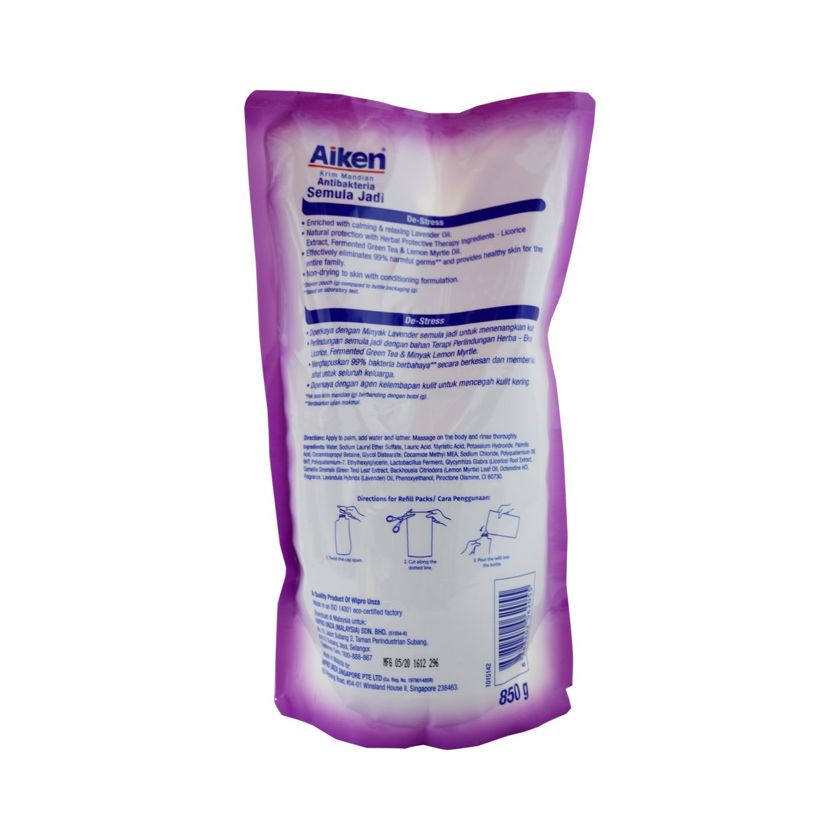 Aiken Antibacterial Shower Cream Protect & Nourish Refill Pack 850g