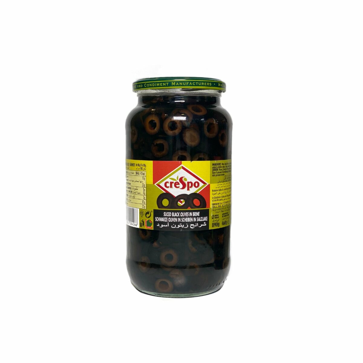 Crespo Sliced Black Olives 890g