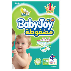 Baby Joy Diaper Size 4+ Large Plus 56pcs