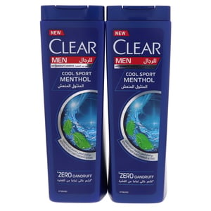 Clear Men Anti-Dandruff Shampoo Cool Sport Menthol 2 x 400 ml