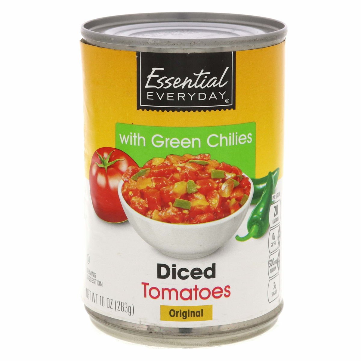Essential Everyday Diced Tomatoes With Green Chilies 283 g