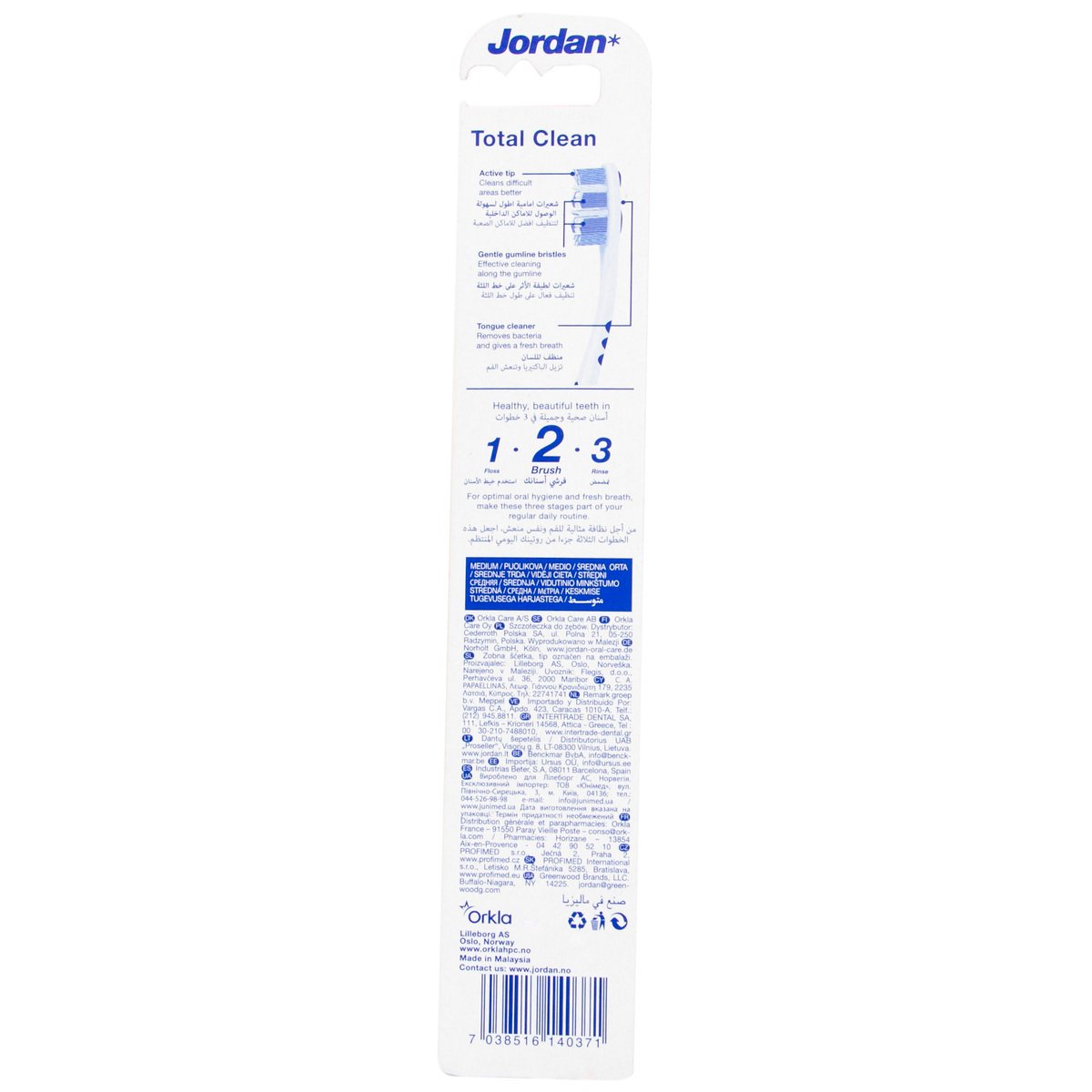 Jordan Total Clean Tooth Brush Medium 1 pc