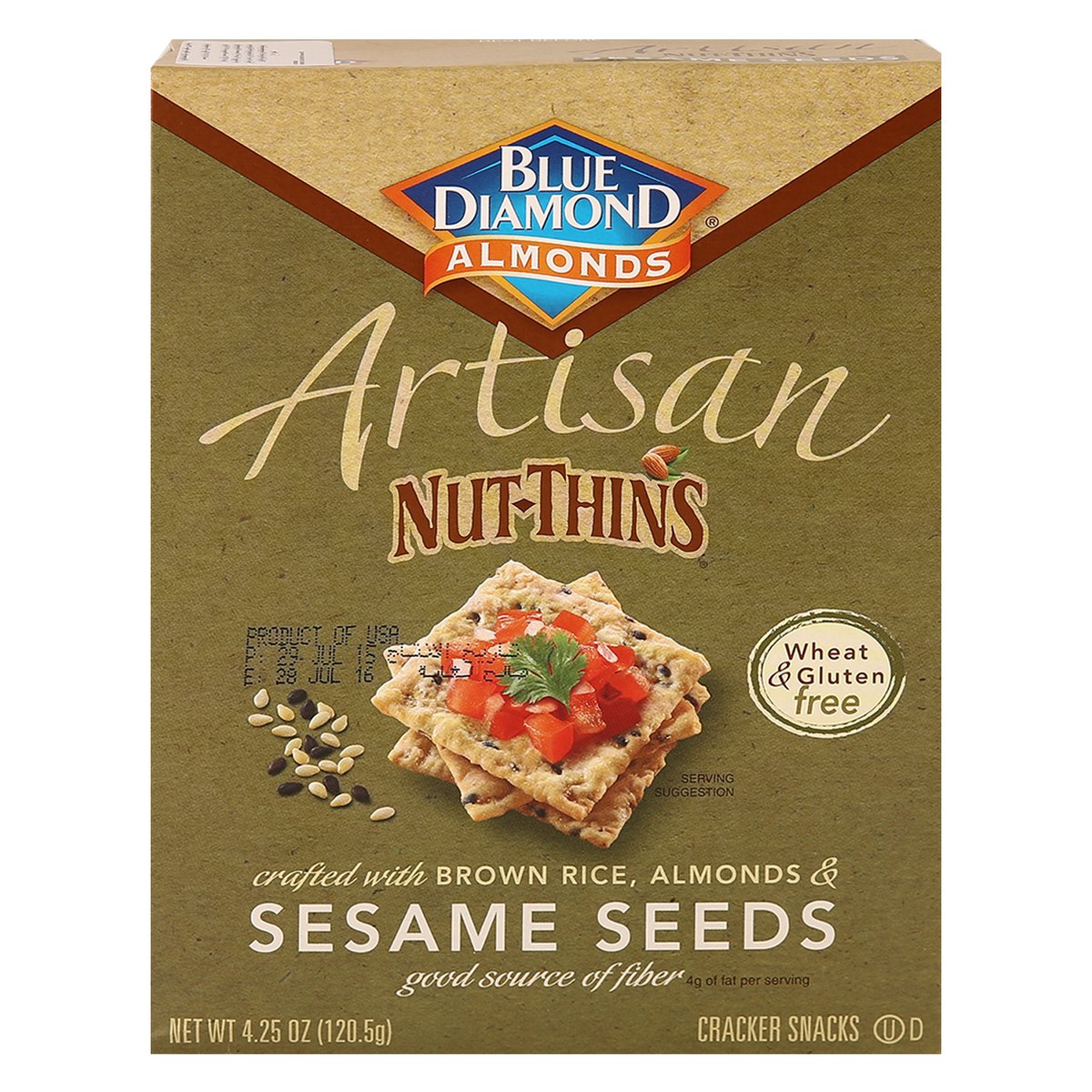 Blue Diamond Artisan Nut-Thins Brown Rice, Almond & Sesame Seed 120 g