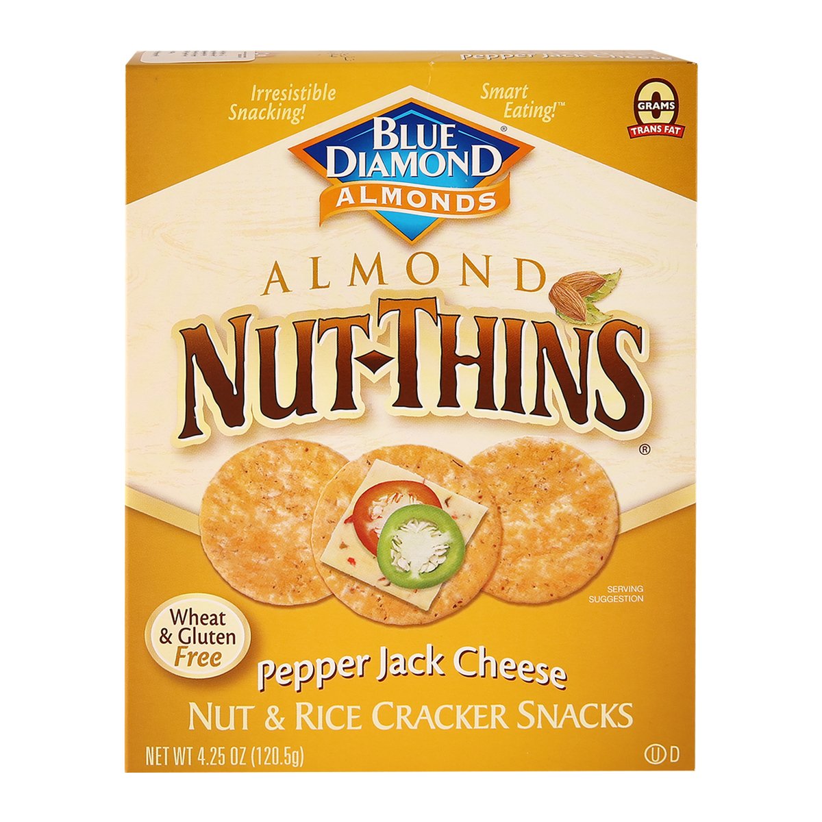 Blue Diamond Almond Nut-Thins Pepper Jack Cheese Nut And Rice Crackers Snacks 120 g