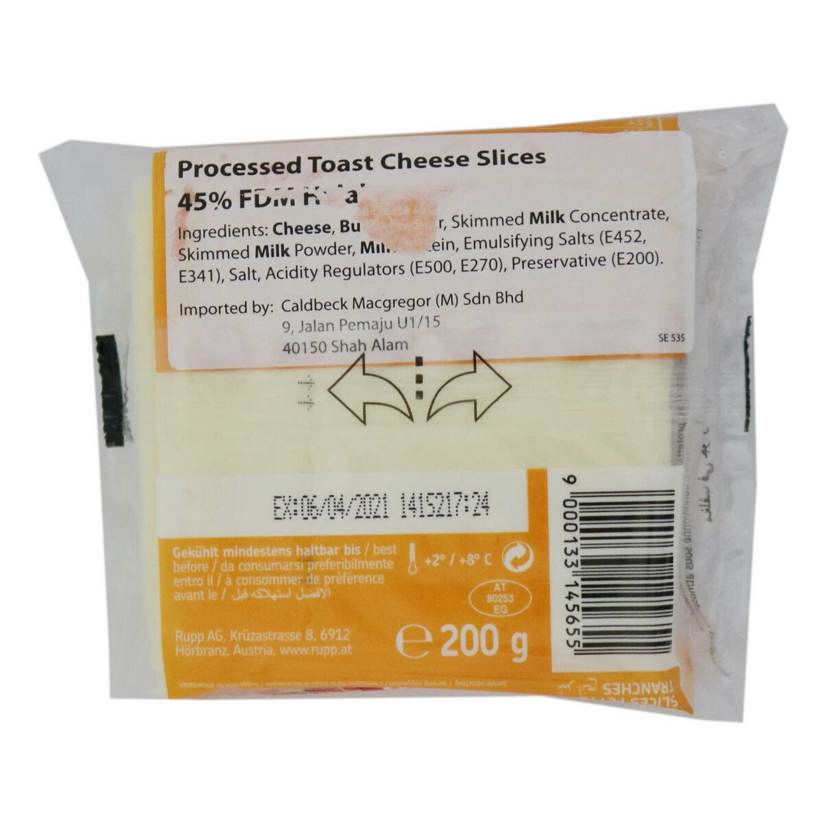 Rupp Toast Slice Cheese 200g