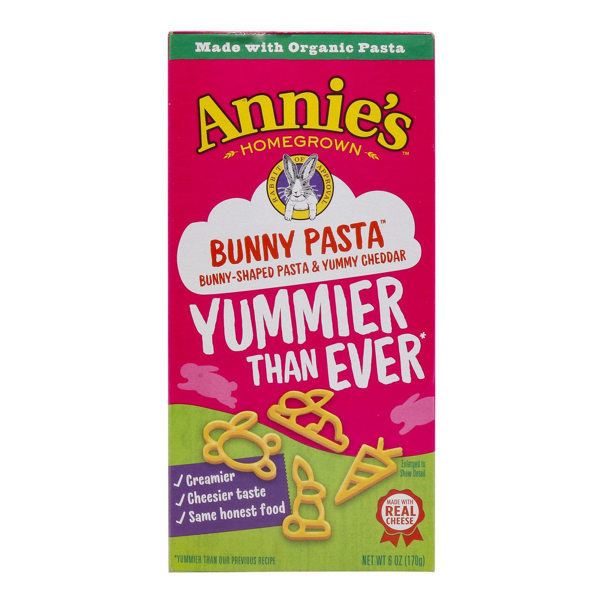 Annie's Bunny Shaped Pasta & Yummy Cheddar 170 g