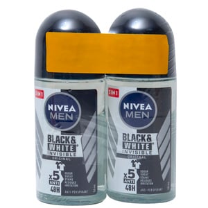 Nivea Men Roll On Black & White Invisible 2 x 50 ml