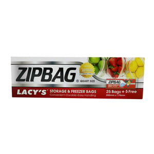 Lacy's Storage & Freezer Zipbag Medium 25Bags + 5Free