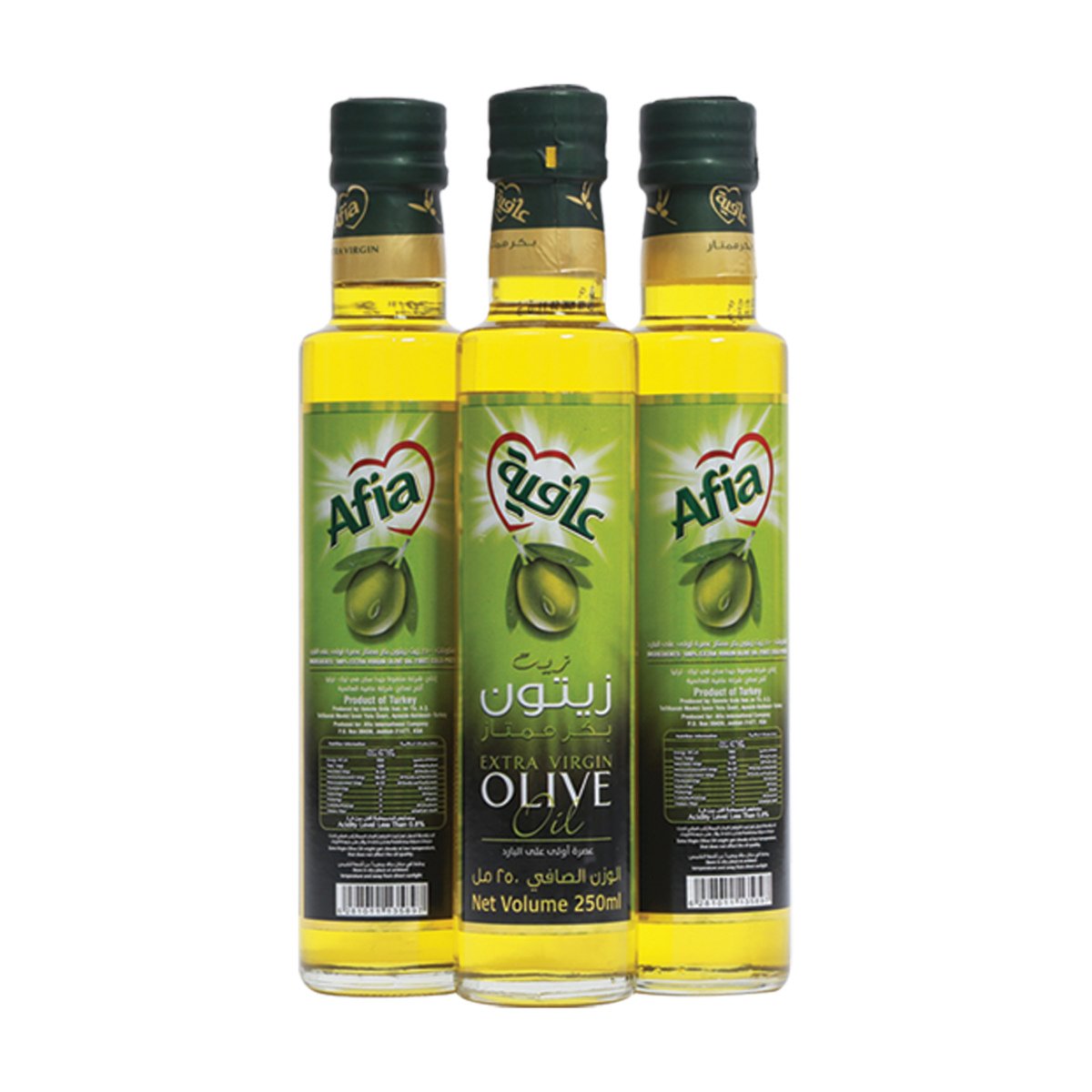 اشتري قم بشراء Afia Extra Virgin Olive Oil 3 x 250ml Online at Best Price من الموقع - من لولو هايبر ماركت Olive Oil في الكويت