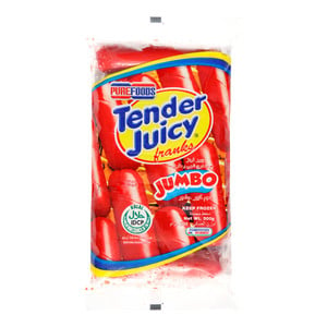 Pure Foods Tender Juicy Franks Jumbo 500 g