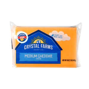 Crystal Farms Medium Cheddar Cheese 453g