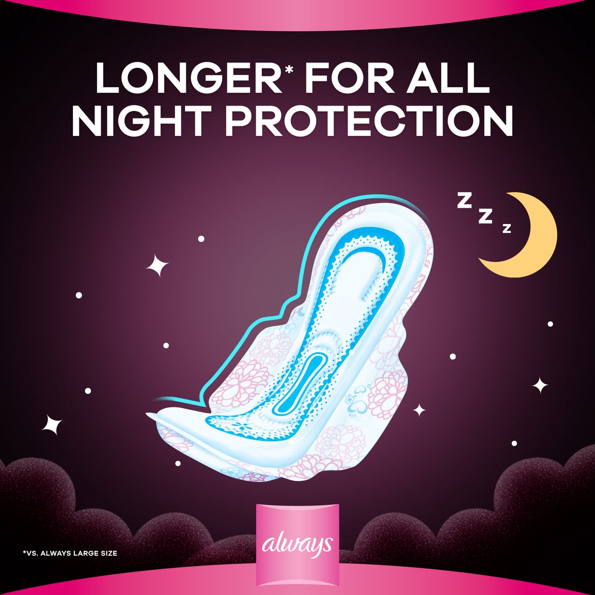 Always Cotton Soft Maxi Thick Night Sanitary Pads with Wings 8pcs
