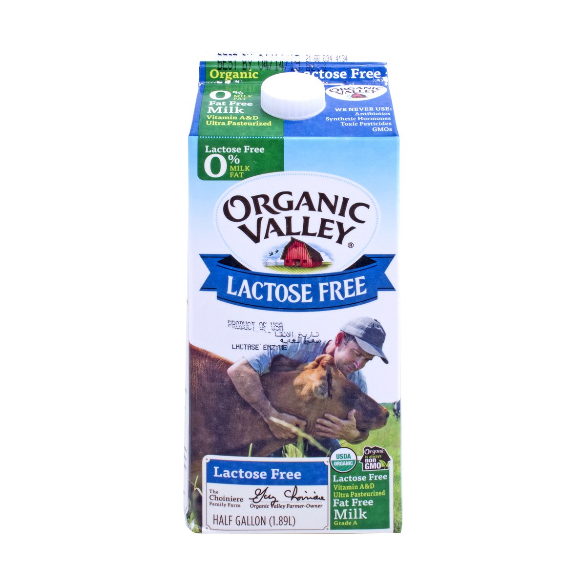 Organic Valley Lactose Free Milk Fat Free 1.89Litre