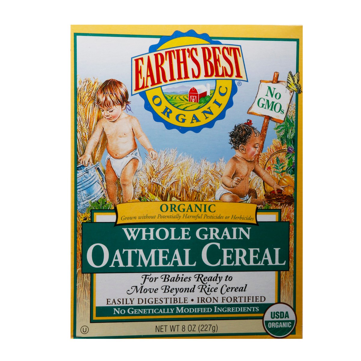 Earth Best Organic Baby Food Whole Grain Oatmeal Cereal, 227 g
