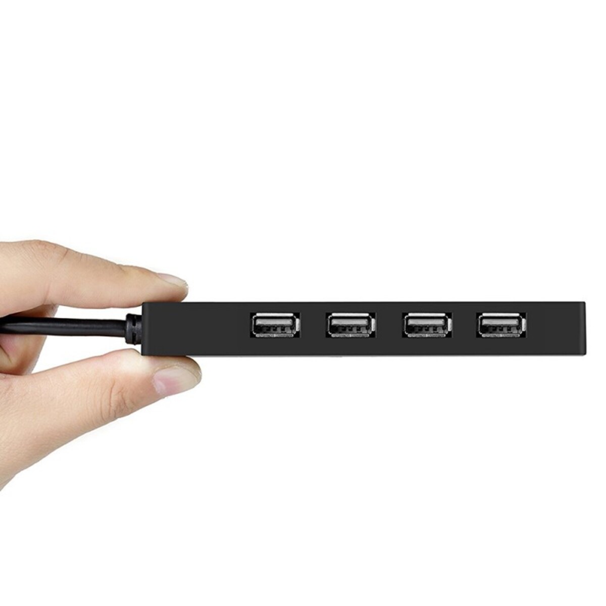 Trands High Speed 4 Port USB 2.0 Metal Design Hub Black 95 Millimetre HB12