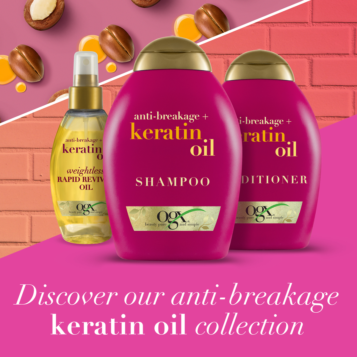 OGX Shampoo Anti Breakage + Keratin Oil 385ml Online at Best Price | Shampoo Lulu KSA