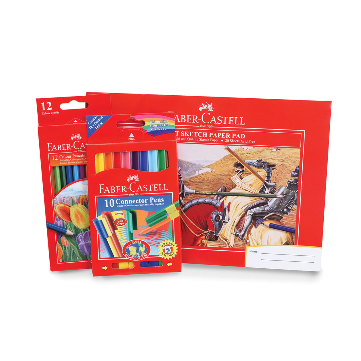 Faber-Castell Drawing Book + Connector Pen + Color Pencil