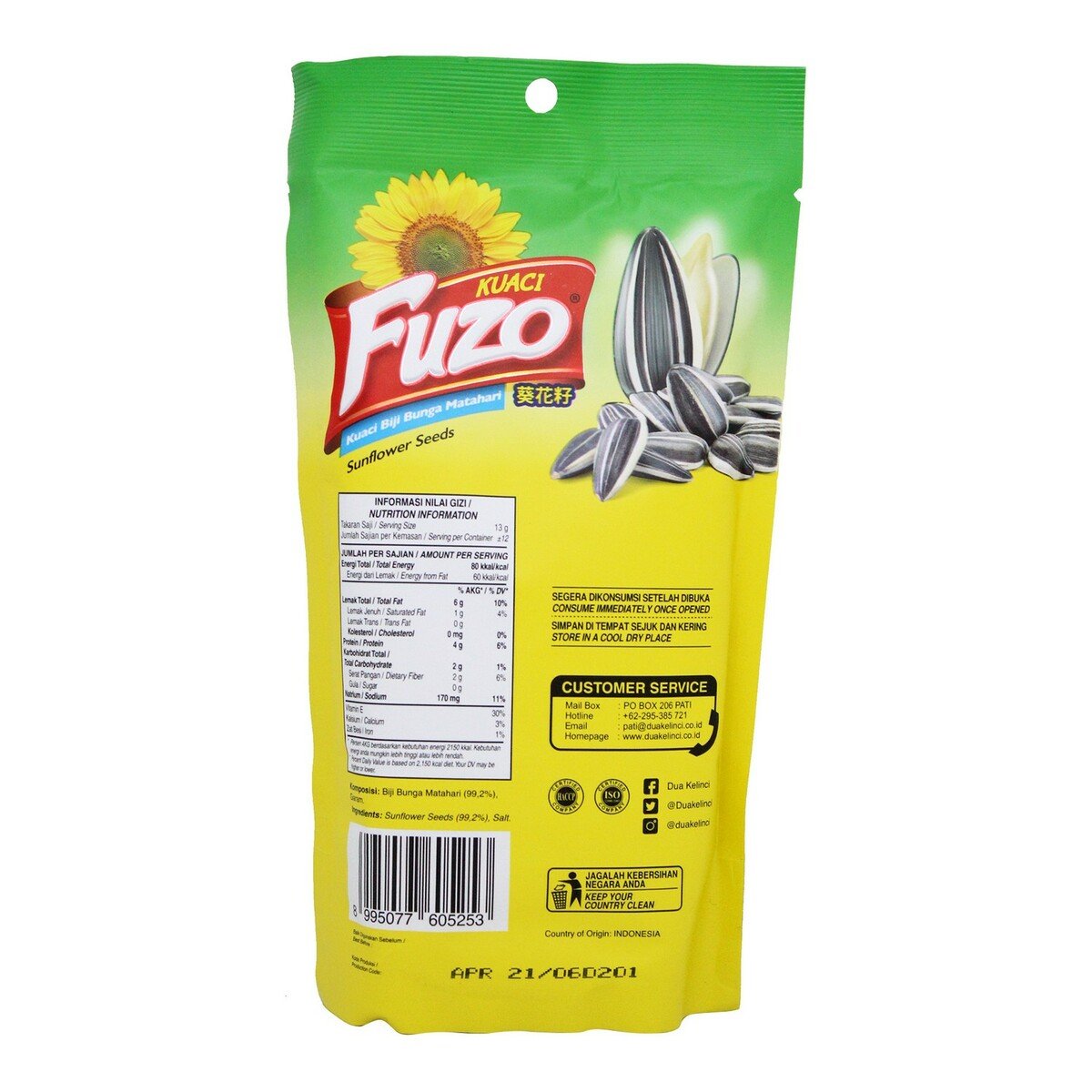Dua Kelinci Fuzo Sunflower Seeds 150g